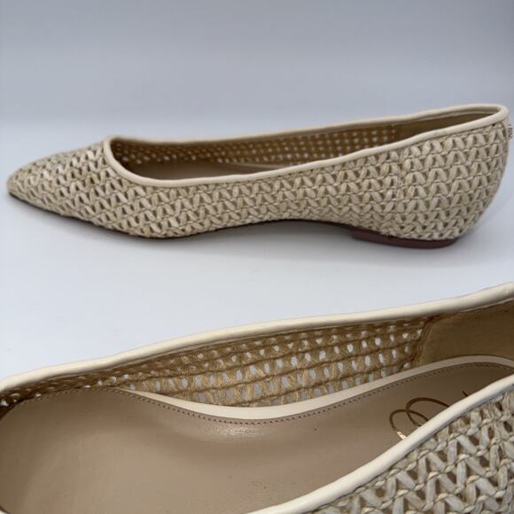 Sam Edelman Wanda Pointed Toe Ivory Woven Flat Womens Size 9M New No Box - Picture 6 of 12